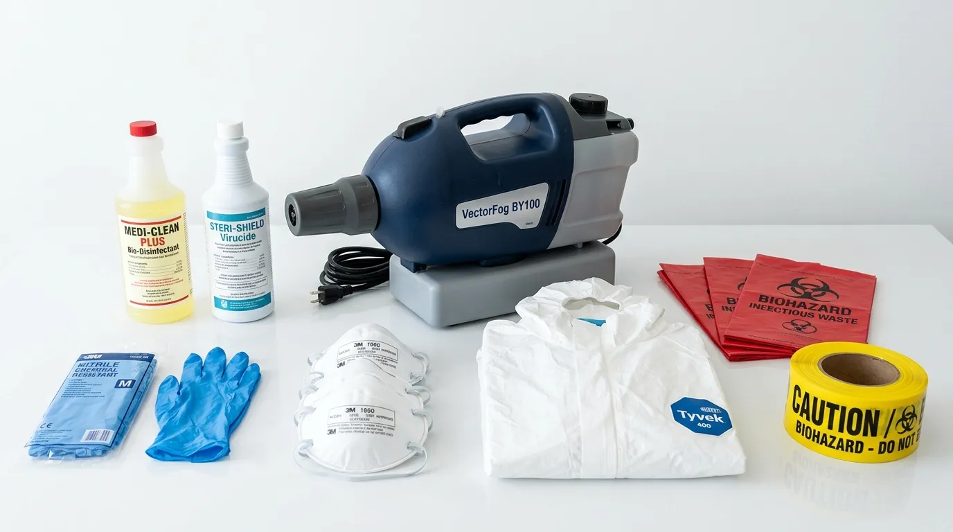 Professional biohazard remediation crew working in Royal Palm Beach