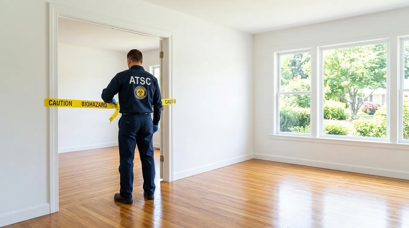 Certified biohazard cleanup crew performing Trauma Scene Cleanup in Royal Palm Beach